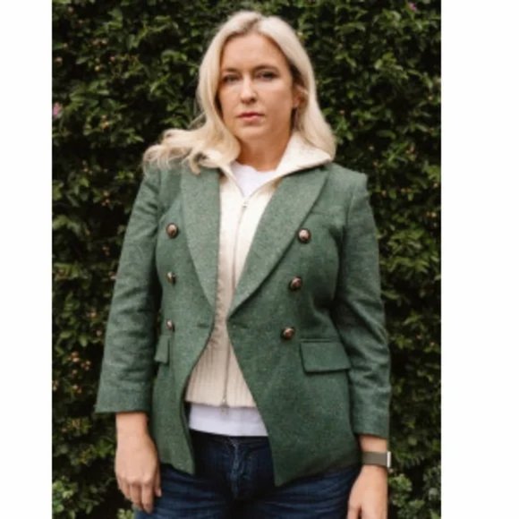 Veronica Beard Jackets & Blazers - Veronica Beard Empire Dickey Wool Blazer Jacket in Forest Green